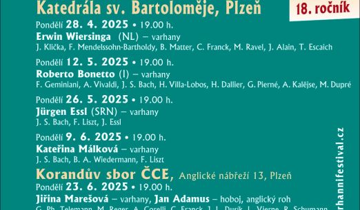 Plzeňský varhanní festival 2025 - Jiřina Marešová (varhany) / Jan Adamus (hoboj, anglický roh)