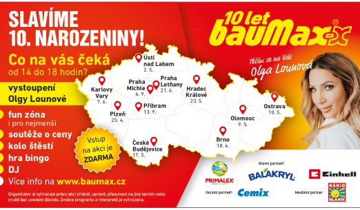 Baumax slaví 10 let v České republice