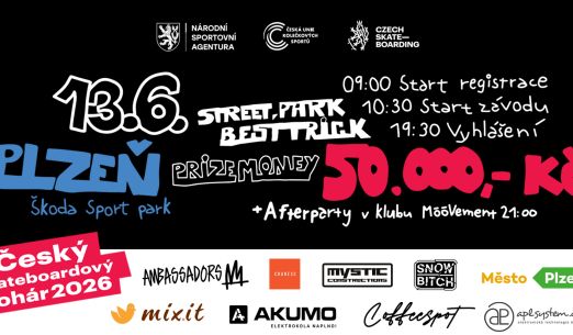 Český skateboardový Pohár - Plzeň 2026