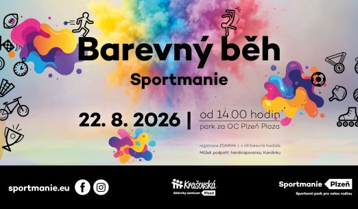 Barevný běh Sportmánie - Zábavný nesoutěžní běh pro celou rodinu