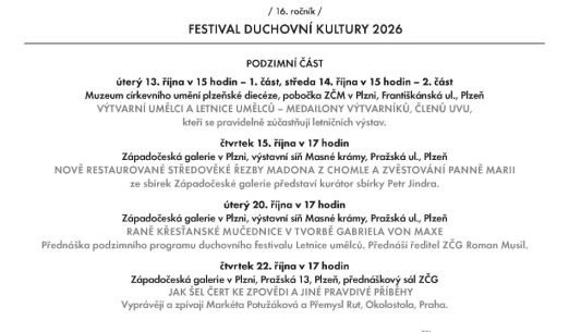 Letnice umělců - podzimní část